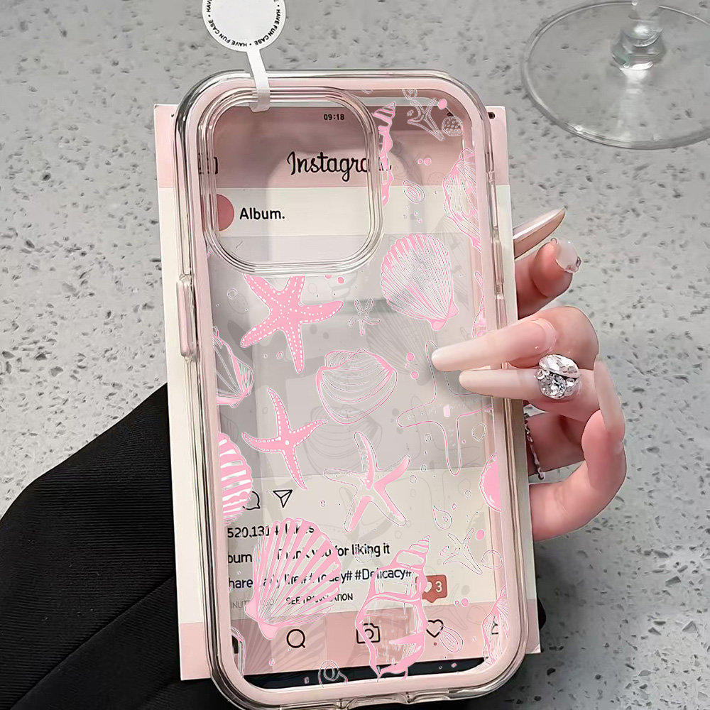 Xo Phone Accessories - Summer Pink Seashell Clear Phone Case