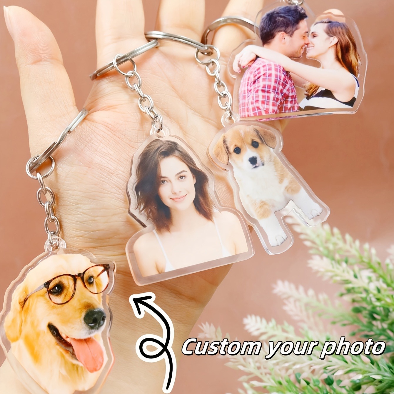 Phone Accessories Charms - 1 Custom Photo Acrylic Keychain -