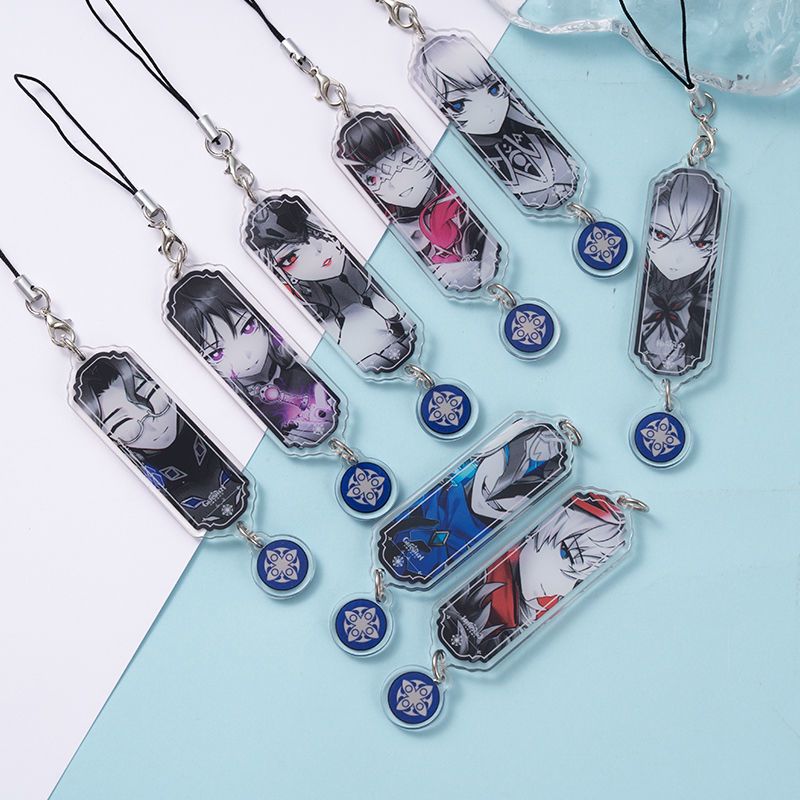 8pcs Anime Keychain Genshin Im - Phone Accessories Charms review and price