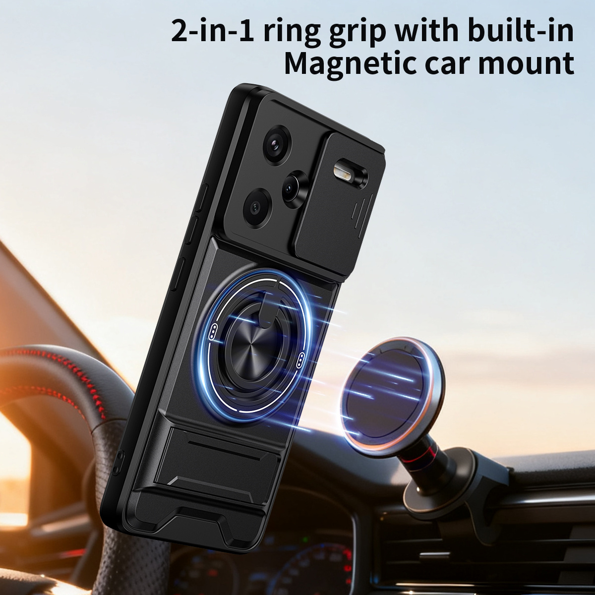 Lens Slide Camera Phone Case f - Phone Kickstand Ring review and price