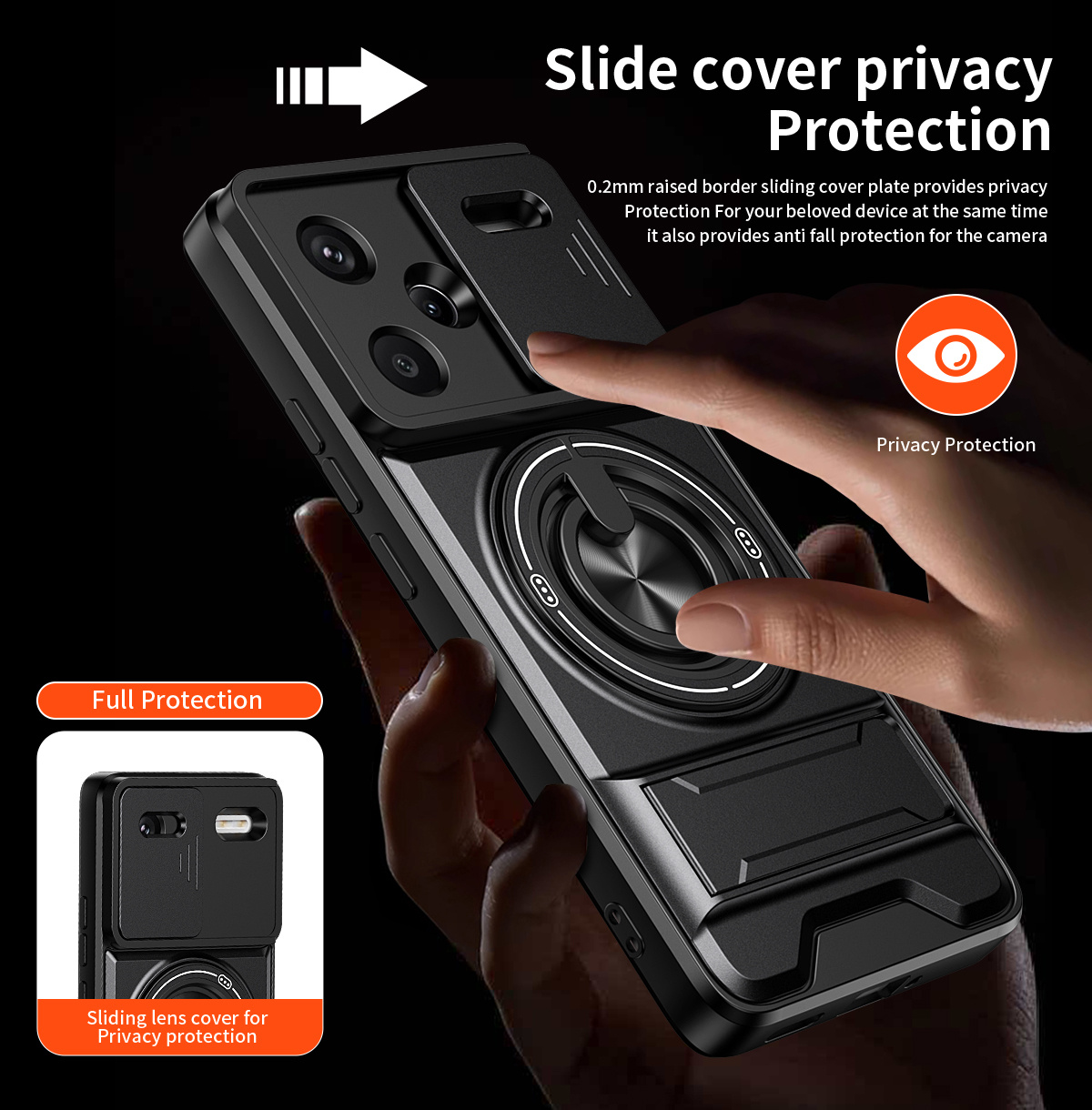 Lens Slide Camera Phone Case f - Phone Kickstand Ring review and price